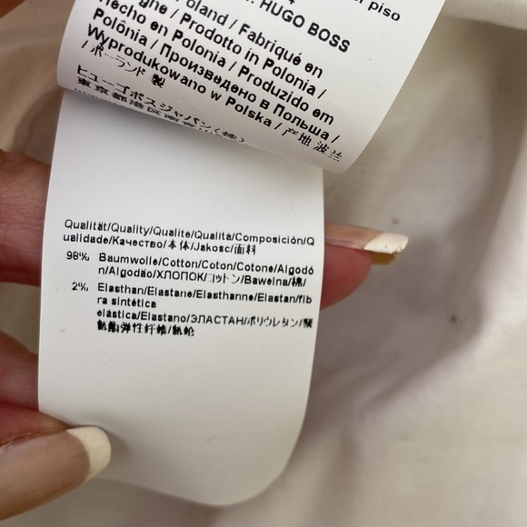 Hugo Boss Beautiful High Quality CottonStretch Logo Buttons Blouse - Picture 9 of 10